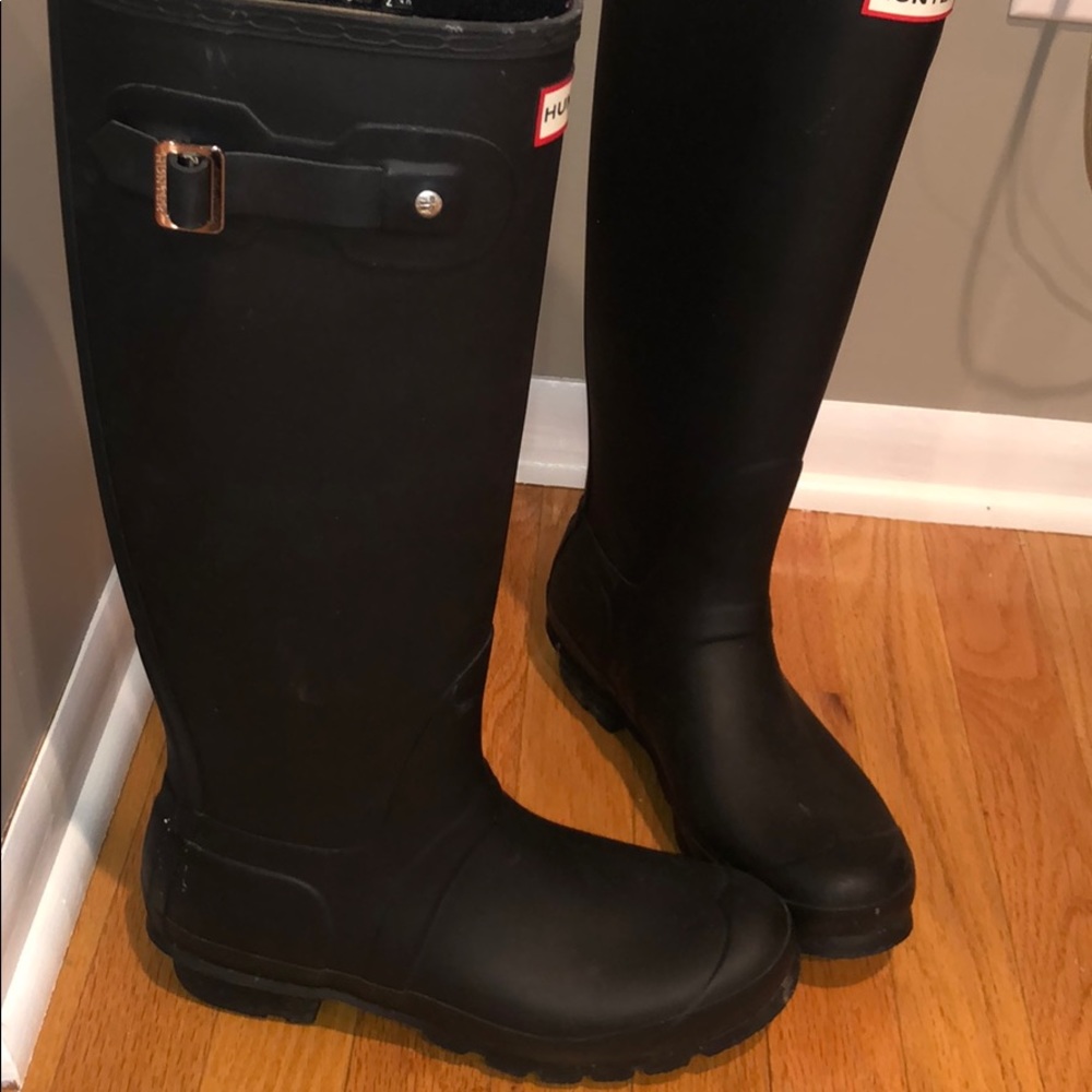 matte black hunter boots